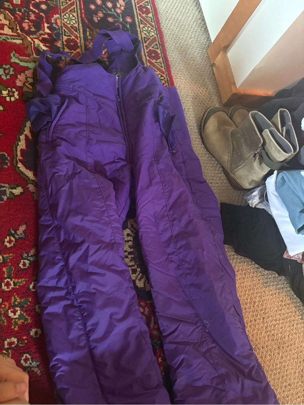 Vintage Purple Kids Snow Bib Pants